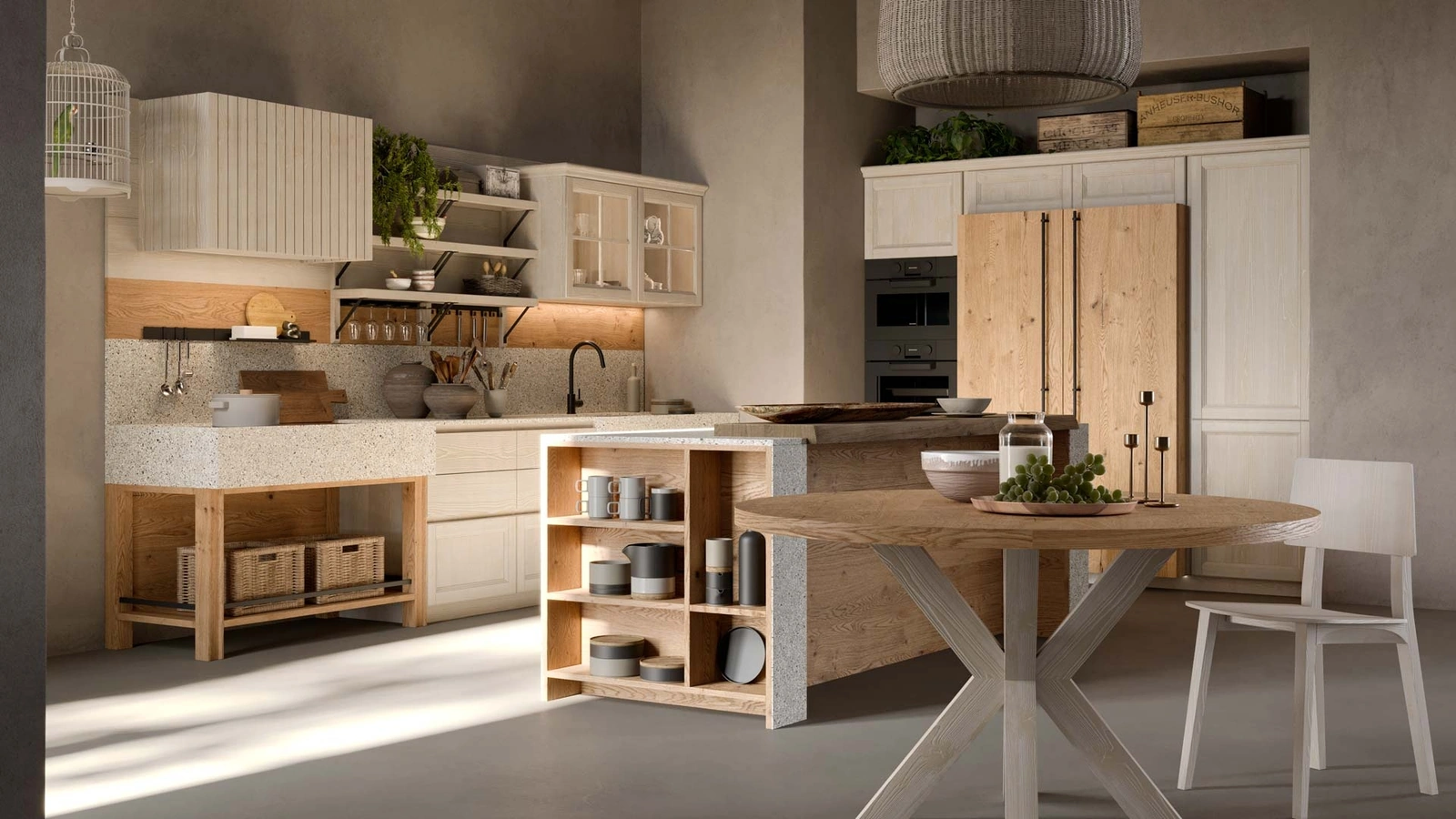 Cucina Moderna con isola Atelier Cottage di Callesella